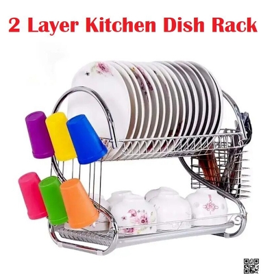 Picture of 2 Layer Stainless Dish Drainer Rack
