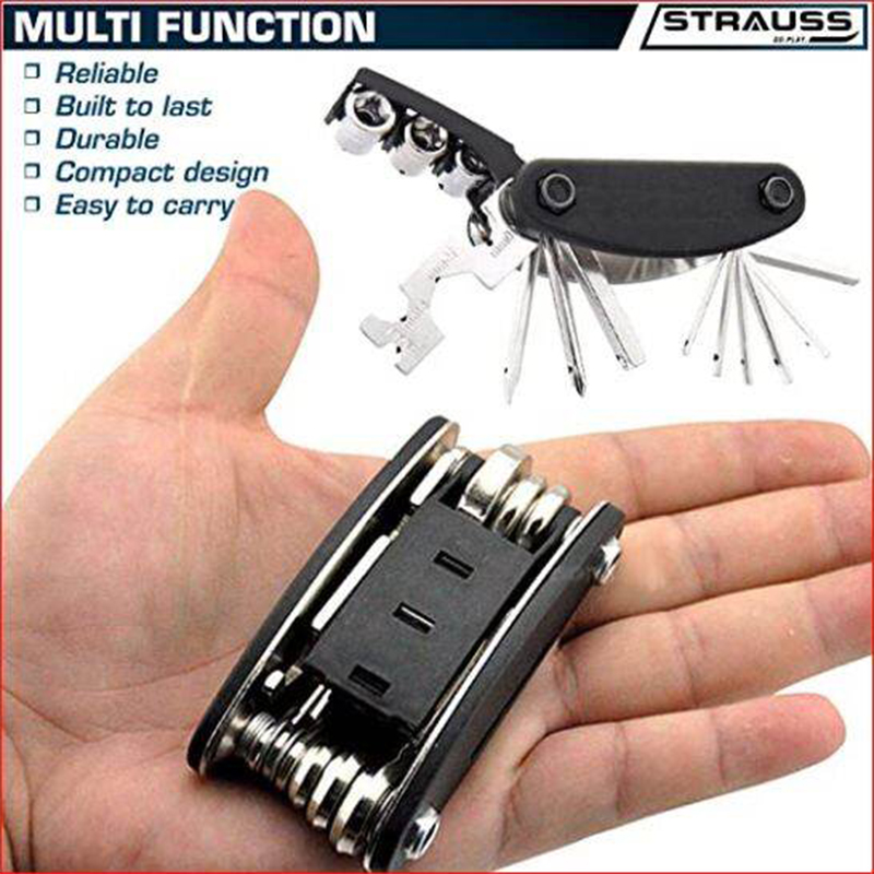 Picture of Hex Key Erench  16 in 1 Multi Functional Bike Bicycle Mechanic Repair Set Tool kit + Bell Combo offer Bicycle Accessories