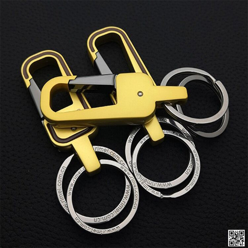 Picture of Omuda Hook Locking Double Rings Metal Key Holder for Car, Motorcycle, Bike, Home, Office - Nice key Ring - style key Ring - Good key Ring - Stainless Steel Key Ring, Men's Fashion Key Chain Gift