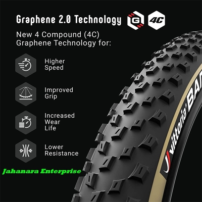 Picture of 29" x 2.10 inches Nylon Tyre Tire Mountain MTB Bicycle 29" x 2.10 (52-622) Meghna tyre 29" Bike Tire