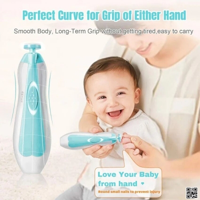 Picture of Baby Nail Trimmer Filer for New Born Electric with 6 Grinding Heads Safe for Kids Manicure Kit Nail Clippers Painless Safe Effective