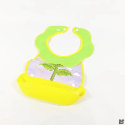 Picture of Baby Bibs with Silicone Food Catcher Waterproof Reusable, Silicone Baby Bib Food / Silicone Baby Bibs