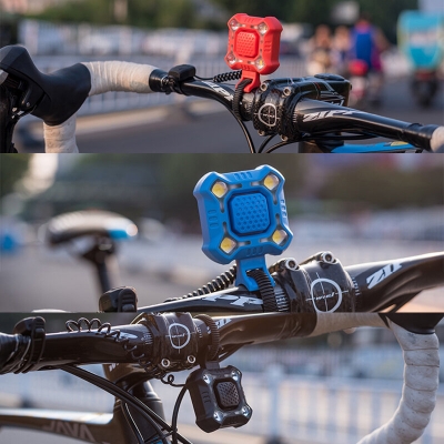 Picture of Bike Bell 4 Lamp Cycling Light 1200mAh Electric Horn Waterproof USB Charging Loud Alarm Security Bicycle Bell