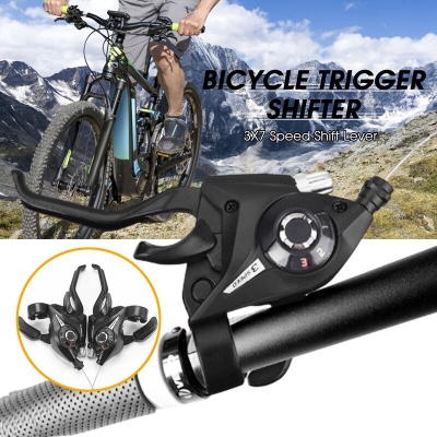 Picture of Bicycle Derailleur Mtb Gear Shifter/Brake 3 X 7 Speed Lever Vbrake Bike Trigger Shifter Brake Handbrake Bike Accessories Full Set 2Pc - সাইকেল