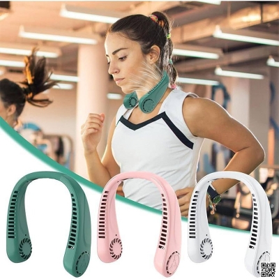 Picture of Neck Fan Portable Rechargeable Cooling Neck Fan Personal Neckband Fan