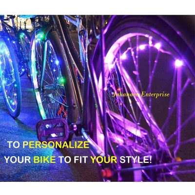 Picture of LED Bike Wheel Lights Waterproof Bike Spoke Light for Kids Bike Rim Lights with 2 Modes Cycling Neon Lamps Easy Installing Wheel Spoke Lights - Fits All Standard Spoke Wheel Cycling Rim Tire