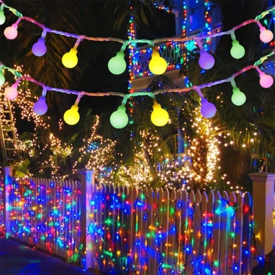 Picture of Globe String Lights Mains Powered, LIGHTNUM 10M/32.8ft 100 LED Outdoor Fairy Lights Warm White, Waterproof IP44, 8 Modes, Memory Function, for Christmas Tree, Party, Terrace, Indoor Decoration
