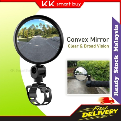 Picture of Bicycle bike cycling rear mirror handle bar back rear view broad wide angle mirror 1pc