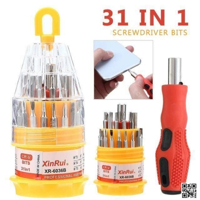 Picture of 31 in 1 Mini Screw Driver Set, 31PCS Screwdriver Kit Small Mini Combination Universal Set Dismountable Antiskid Handle Multifunction Repair