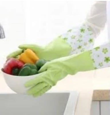 Picture of Dishwashing Cleaning Rubber Gloves Non-Slip Kitchen Glove Waterproof