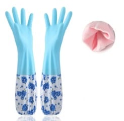 Picture of Dishwashing Cleaning Rubber Gloves Non-Slip Kitchen Glove Waterproof