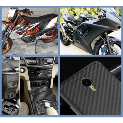 Picture of Sticker Black Carbon Fiber (18"×3" )Vinyl Wrap Texture 3D self adhesive DIY Decor Bike ,Motorcycle,Car stickers