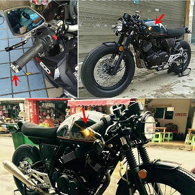 Picture of 2Pcs New Motorcycle LED Modified Turn Signal Motorcycle Hand Lamp Light Mountain Bike Signal Light Handlebar Light