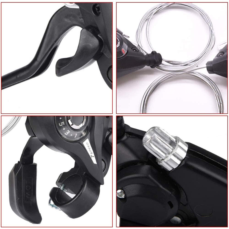 Picture of Mountain Bike Brake Lever, Bicycle Brake Shifter Set Visible Optical Gear Display Indicator with Brake Cable 3 Speed×7 Speed (Right &Left) 2 pcs Bicycle Accessories