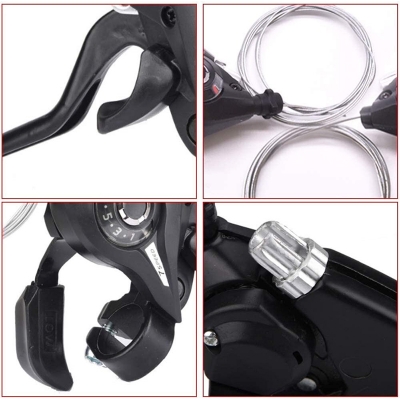Picture of Mountain Bike Brake Lever, Bicycle Brake Shifter Set Visible Optical Gear Display Indicator with Brake Cable 3 Speed×7 Speed (Right &Left) 2 pcs Bicycle Accessories