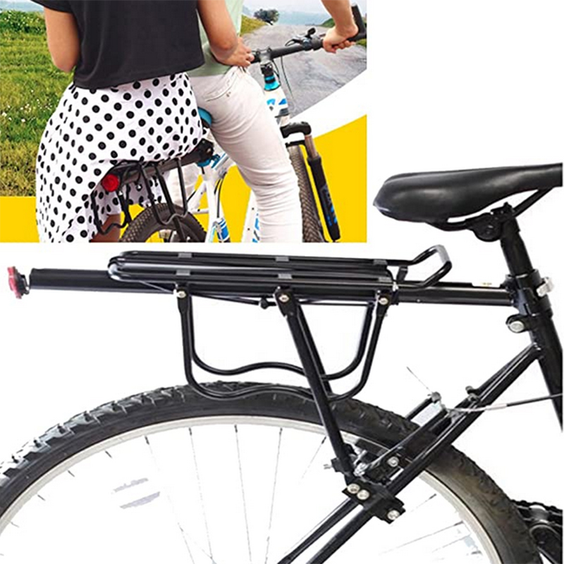 Picture of Adjustable Aluminum Bike Rear Rack Carrier with Reflectors, 100kg Capacity, New - Cycling Cargo Pannier Holder
