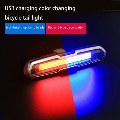 Picture of Bicycle 5 Modes LED USB Rechargeable Sleek Design Tail Light with Multicolor Lights