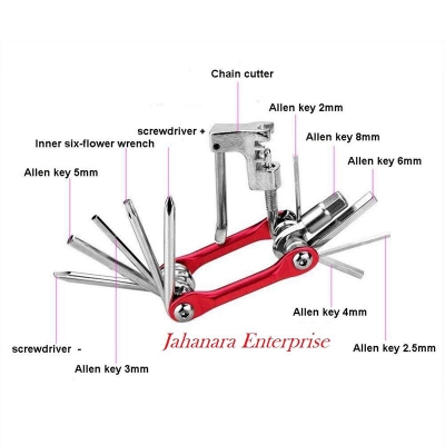 Picture of 16 Function Cycle Tool Kit Multi Purpose Mountain Bike Bicycle Repair Tool Kit Allen Key Wrench