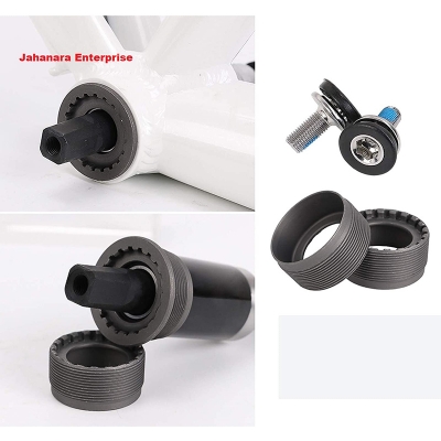 Picture of Mountain Bike Square Cartridge Taper Bottom Bracket 68x122.5mm Bicycle Axle Sealed Black Mountain Bike with Waterproof Screws