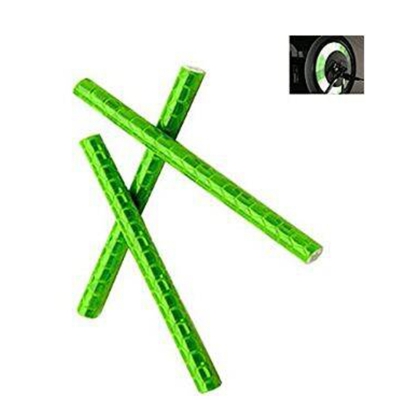 Picture of Bicycle Wheel Rim Spoke Tube Reflective Strip Deemount - 12Pcs - Green
