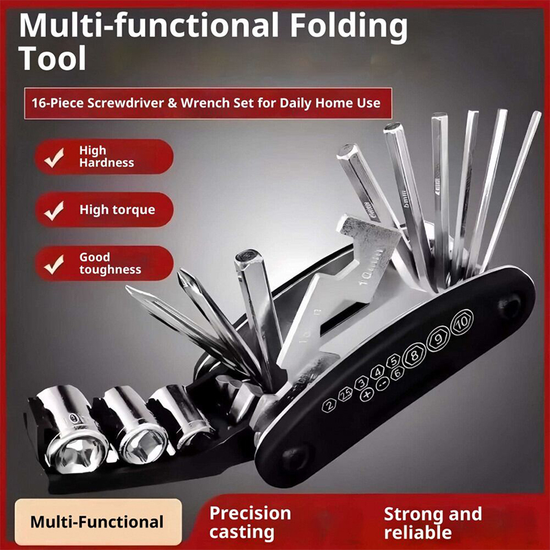 Picture of Bike Repair Tool Kit 16 in 1  Portable Socket Multipurpose Wrench Bicycle Multi Tool - সাইকেল