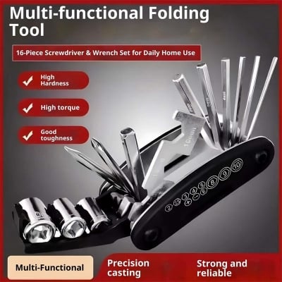 Picture of Bike Repair Tool Kit 16 in 1  Portable Socket Multipurpose Wrench Bicycle Multi Tool - সাইকেল