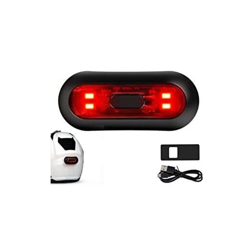 Picture of Motorcycle Helmet Cycle Bike Helmet Night Safety Signal Warning Light LED Light Rear Tail Lamp Taillight Rechargeable Waterproof