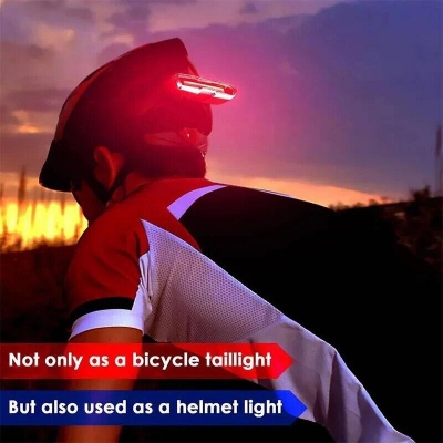 Picture of Bicycle Rear Light Waterproof LED USB Rechargeable Tail Light Cycling Flash Lamp Safety Mountain Bike Taillight Red Blue White