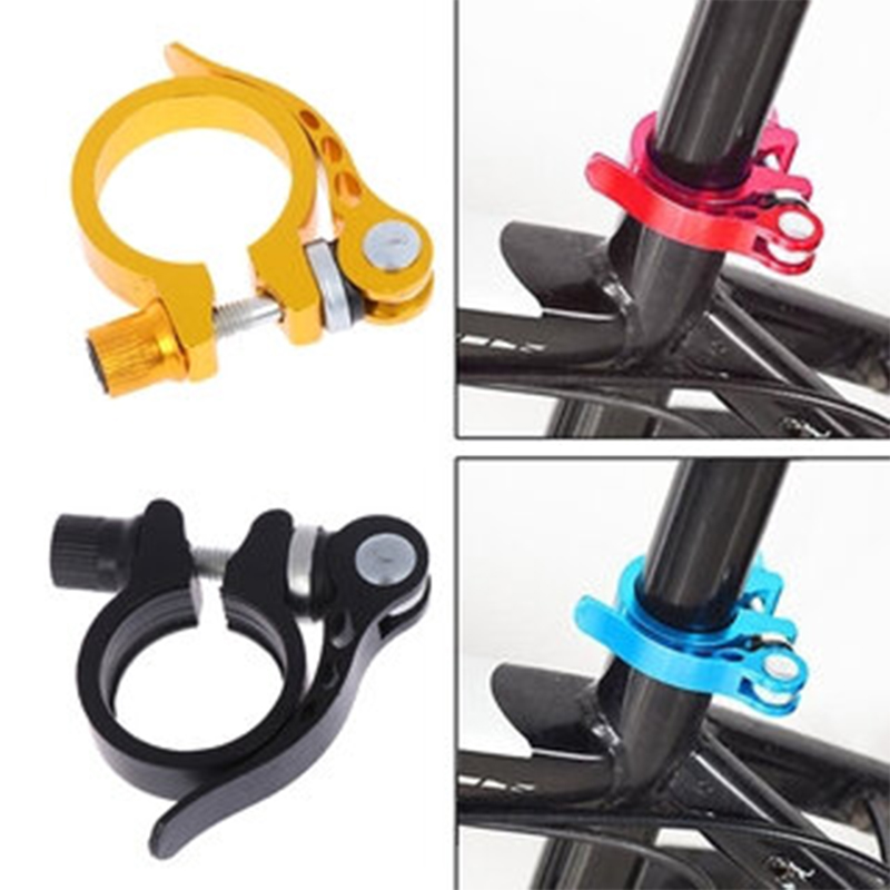 Picture of Aluminum Alloy Mountain Bike Seatpost Clamp, Quick Release Cycling Seat Tube Clip, Bicycle Accessories