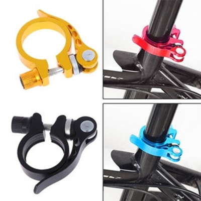 Picture of Aluminum Alloy Mountain Bike Seatpost Clamp, Quick Release Cycling Seat Tube Clip, Bicycle Accessories