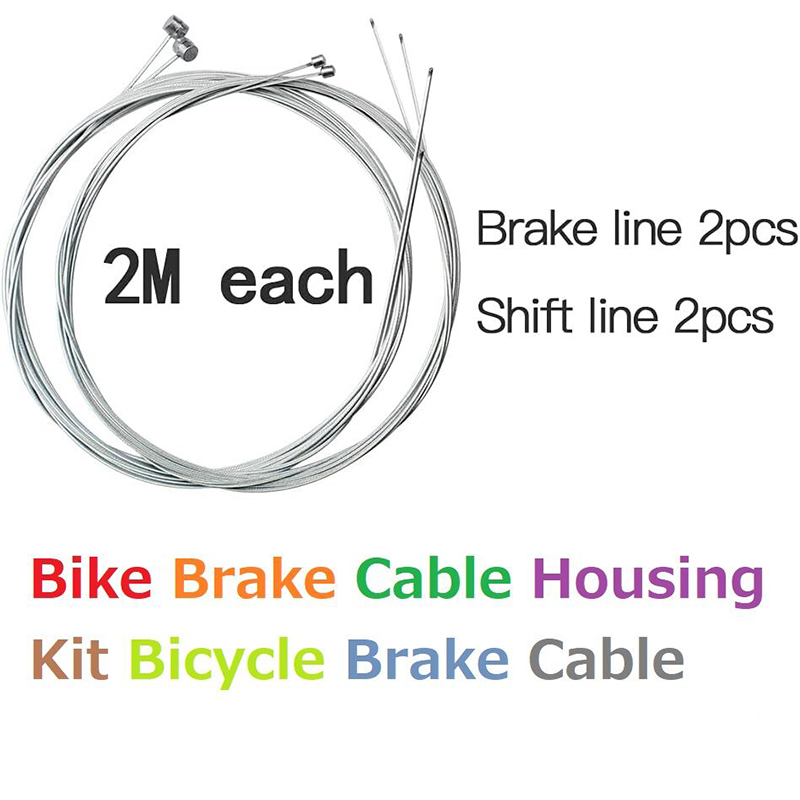 Picture of Bike Brake Cable Housing Kit Bicycle Brake Cable with End Caps Bike Cable Replacement Control Line Set for Compatible with MTB Road & Mountain Bike