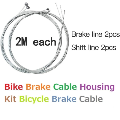 Picture of Bike Brake Cable Housing Kit Bicycle Brake Cable with End Caps Bike Cable Replacement Control Line Set for Compatible with MTB Road & Mountain Bike
