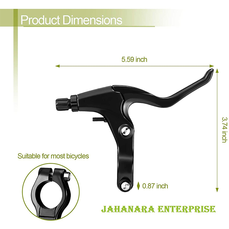 Picture of 2 Pieces Mountain Bike Brake Aluminum Alloy Brake Handles with 3 Finger Design 2.2 cm Diameter and 2pc Brake Cables Wires Free - সাইকেল