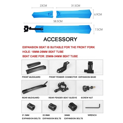 Picture of Bike Fender Bicycle Fenders Cycling Mountain Bike Mud Guards Mtb Mudguard 4 Colors Wings For Bicycle Bike Accessories Bike Parts