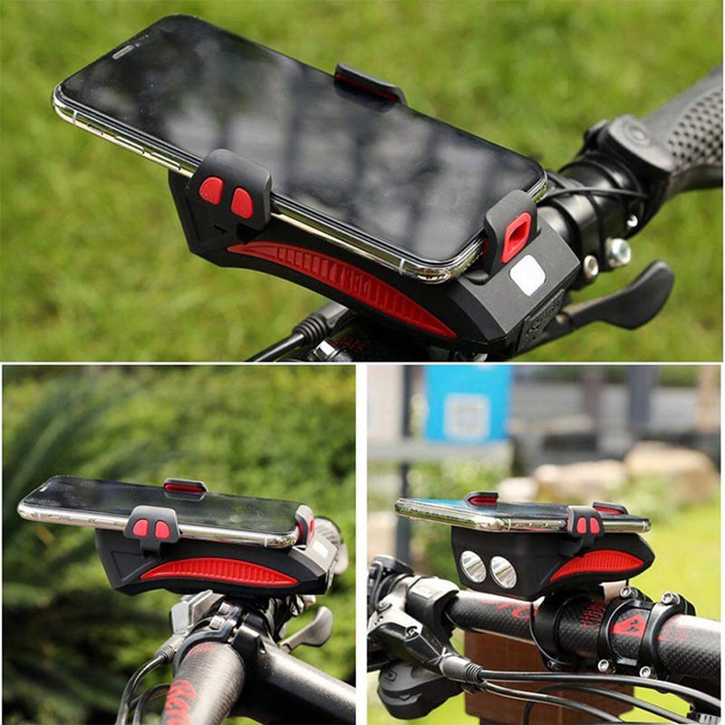 Picture of 4 in 1 Bicycle USB Rechargeable Led Bicycle Light with Horn and Mobile Holder With PowerBank