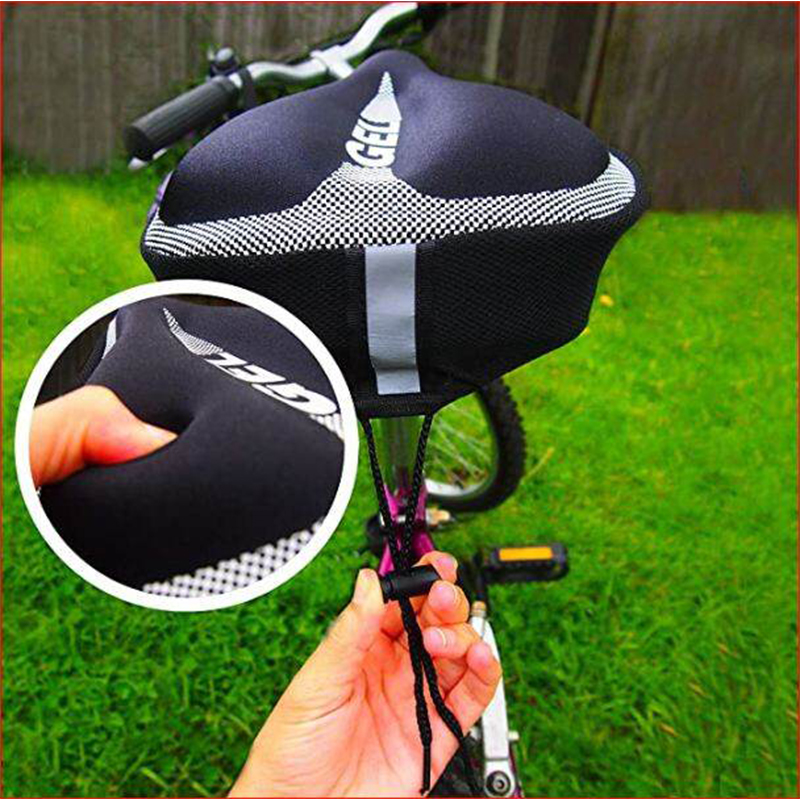 Picture of Bike Seat Cover Padded | Thick Silicone Gel Bicycle Saddle Cushion | Breathable Lightweight Comfortable Non-Slip Cover | For Road, Mountain & Stationary Bikes | Bicycle Accessories