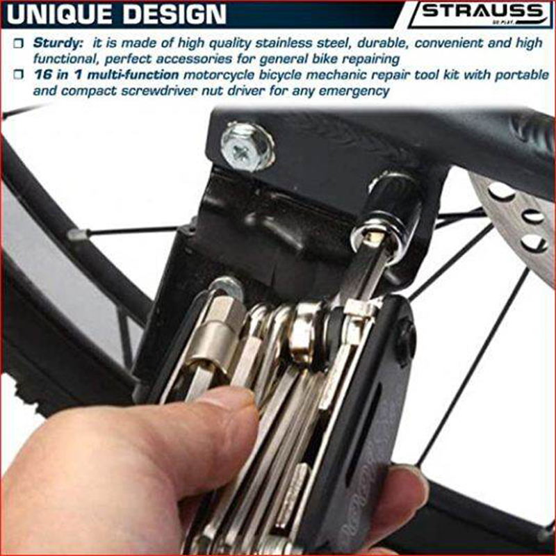 Picture of Hex Key Erench  16 in 1 Multi Functional Bike Bicycle Mechanic Repair Set Tool kit + Bell Combo offer Bicycle Accessories