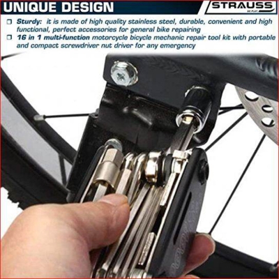 Picture of Hex Key Erench  16 in 1 Multi Functional Bike Bicycle Mechanic Repair Set Tool kit + Bell Combo offer Bicycle Accessories