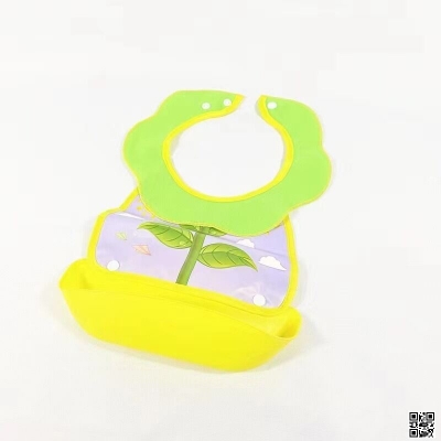 Picture of Baby Bibs with Silicone Food Catcher Waterproof Reusable, Silicone Baby Bib Food / Silicone Baby Bibs