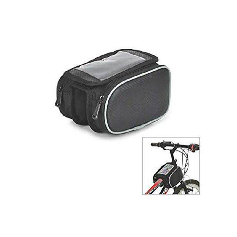 Picture of Rainproof Bicycle Front Bag Pannier MTB Bike Top Tube Pouch Touch Screen Cycling Handlebar Frame Case 6.5in Phone Holder Support Bicycle Bag Bicycle Accessories