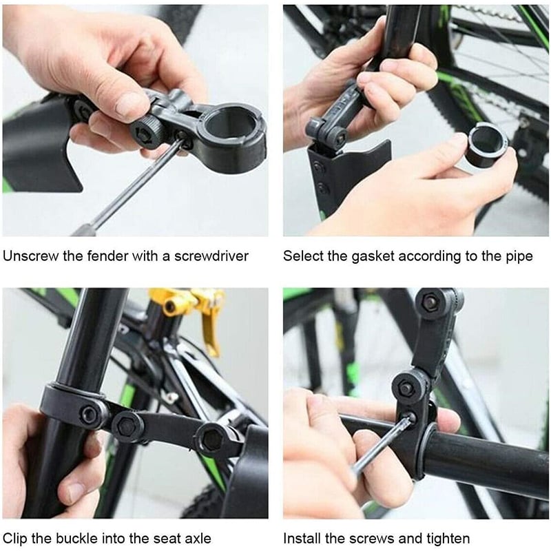 Picture of Black Bicycle Mudguard Set - 3 Pcs