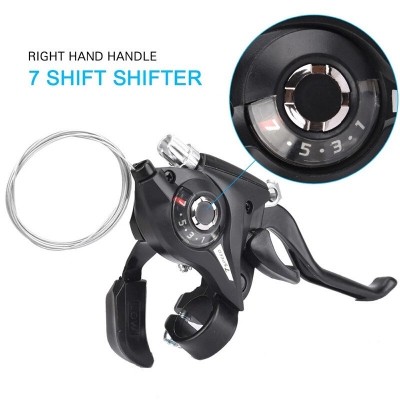 Picture of Bicycle Derailleur Mtb Gear Shifter/Brake 3 X 7 Speed Lever Vbrake Bike Trigger Shifter Brake Handbrake Bike Accessories Full Set 2Pc - সাইকেল