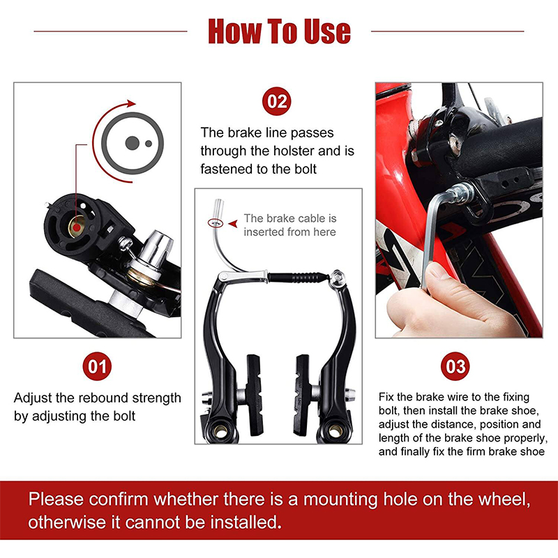 Picture of Complete Bike Brake Set, Black Front and Rear Bike MTB Hybrid Brake Inner and Outer Cables and Lever Kit Includes Callipers Levers Cables Black
