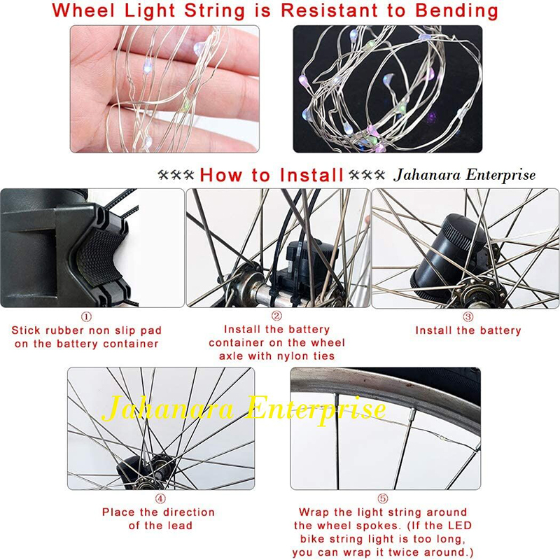 Picture of LED Bike Wheel Lights Waterproof Bike Spoke Light for Kids Bike Rim Lights with 2 Modes Cycling Neon Lamps Easy Installing Wheel Spoke Lights - Fits All Standard Spoke Wheel Cycling Rim Tire
