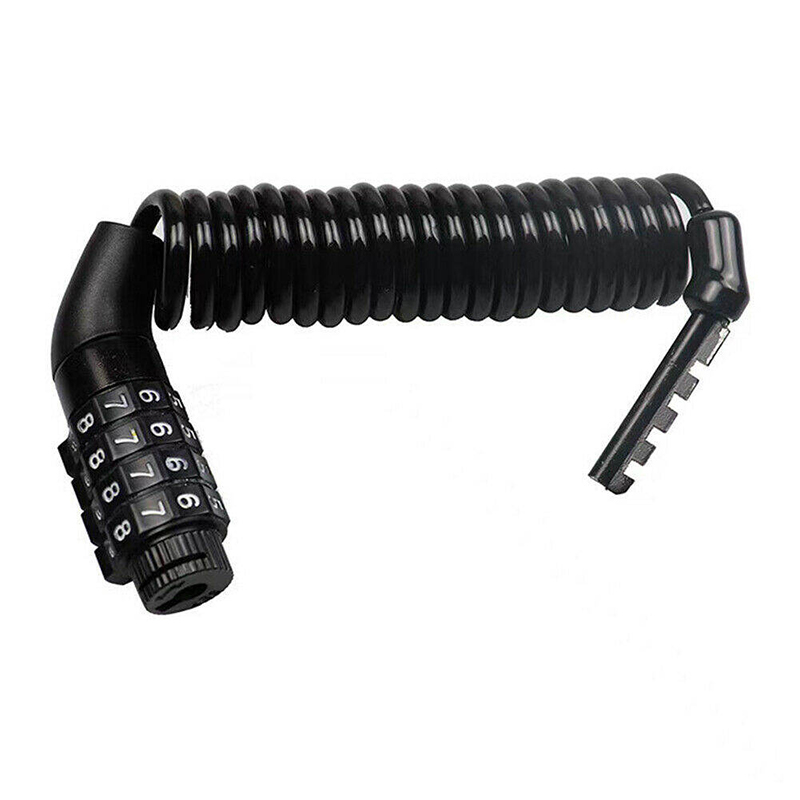 Picture of Motorcycle Helmet Lock Cable Black Tough Combination Password Anti-theft
