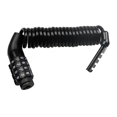 Picture of Motorcycle Helmet Lock Cable Black Tough Combination Password Anti-theft