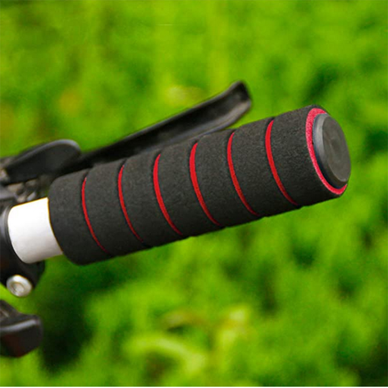 Picture of Bike Grips Handlebar Cover Handle Grip Cover Sleeve Bamboo Sponge Shock Absorption Non-slip Comfortable for Mountain Bike 1 Pair
