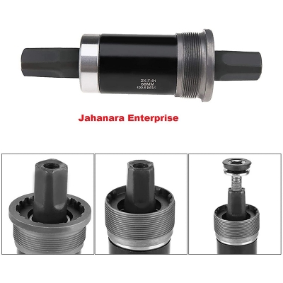 Picture of Mountain Bike Square Cartridge Taper Bottom Bracket 68x122.5mm Bicycle Axle Sealed Black Mountain Bike with Waterproof Screws