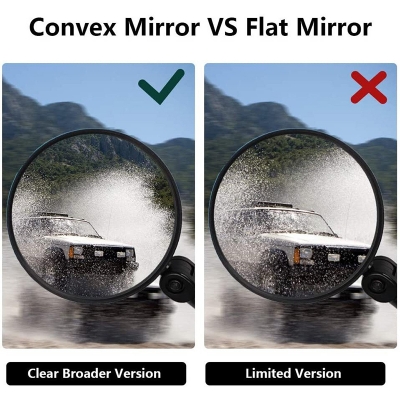 Picture of Bicycle bike cycling rear mirror handle bar back rear view broad wide angle mirror 1pc