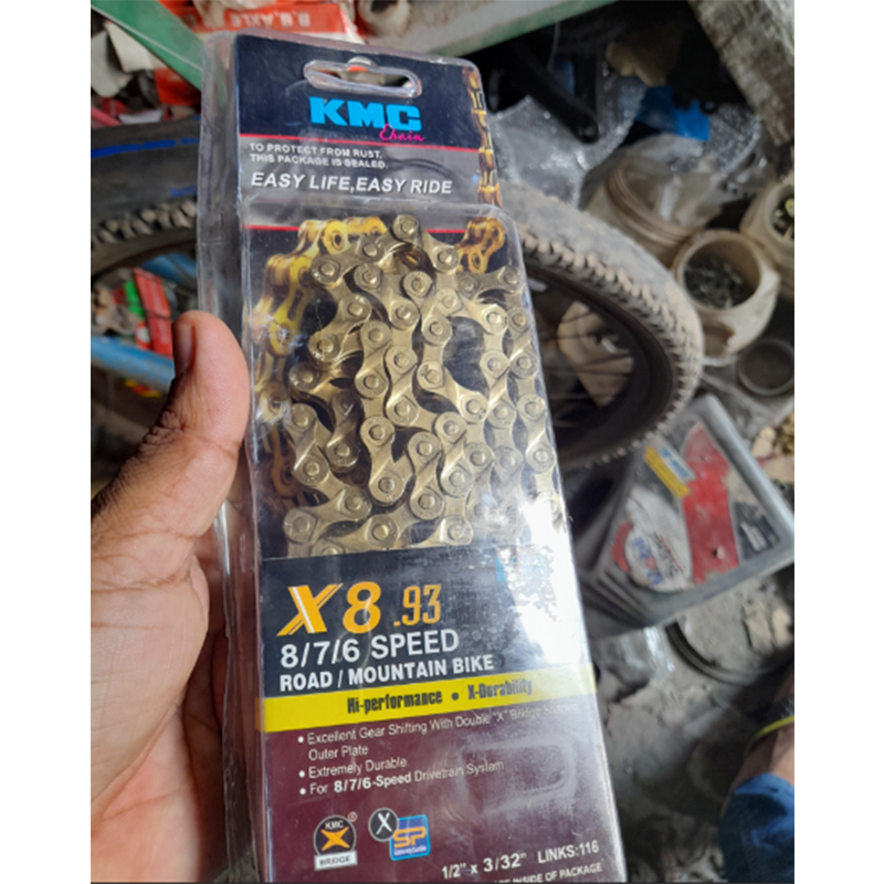 Picture of KMC X8.93, 6,7,8 Speed Chain for Trekking 116 Links Golden Plated